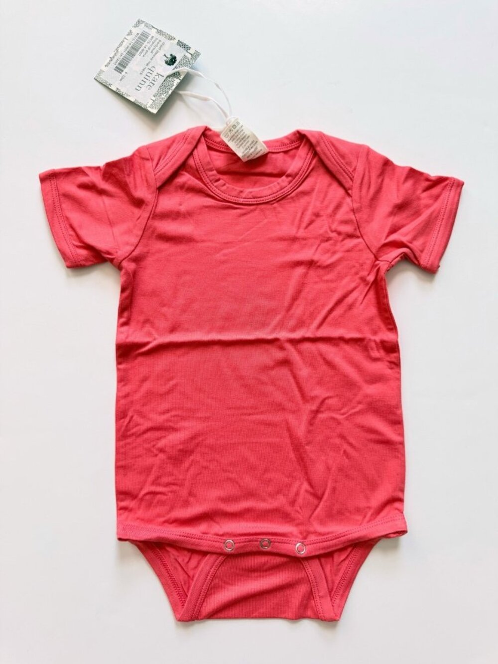 Kate Quinn Organics baby Tropical Pink Short Sleeve Bodysuit 6-12 months NWT